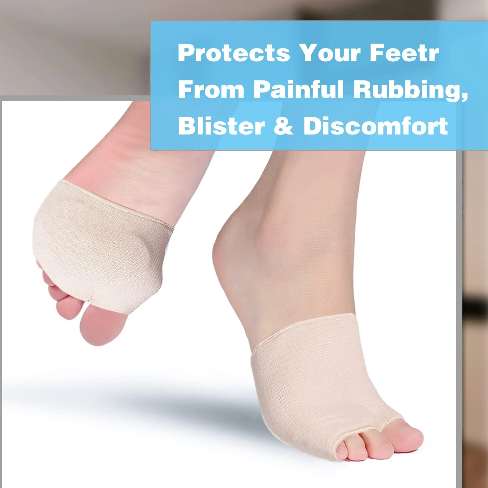 2 Pairs Metatarsal Pads for Women Ball of Foot Cushion,Gel Sleeves Cushions Pad,Fabric Soft Socks for Supports Feet Pain Relief S
