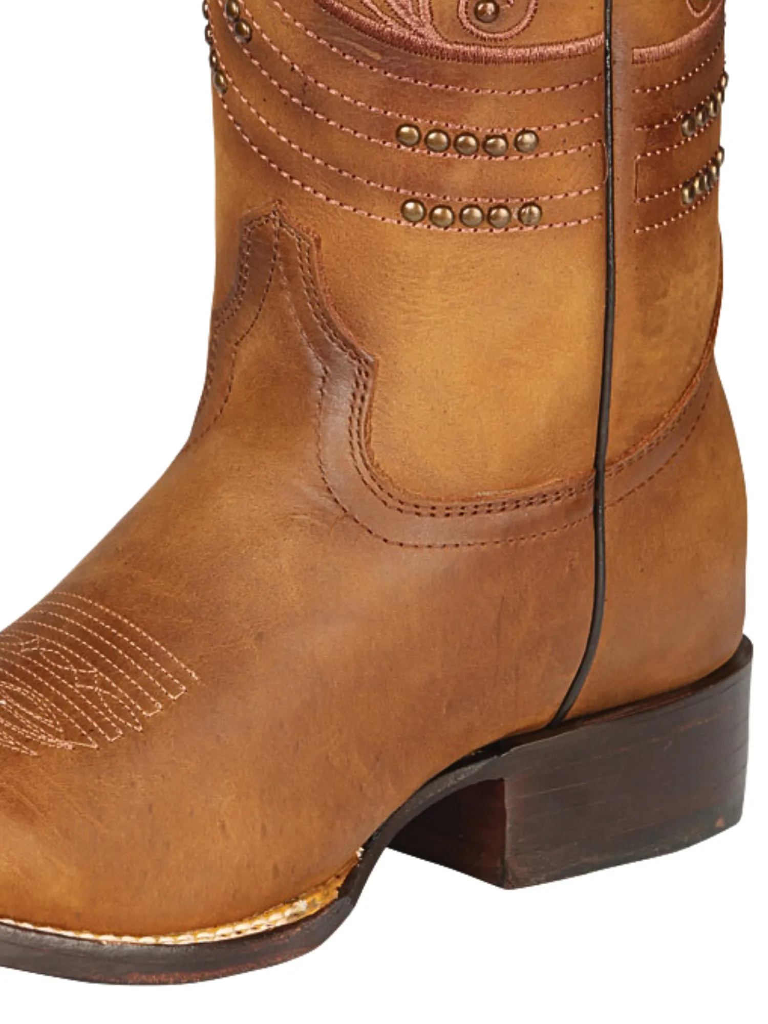 Botas Vaqueras Rodeo Clasicas de Piel Genuina para Mujer 'El General' - ID: 44852