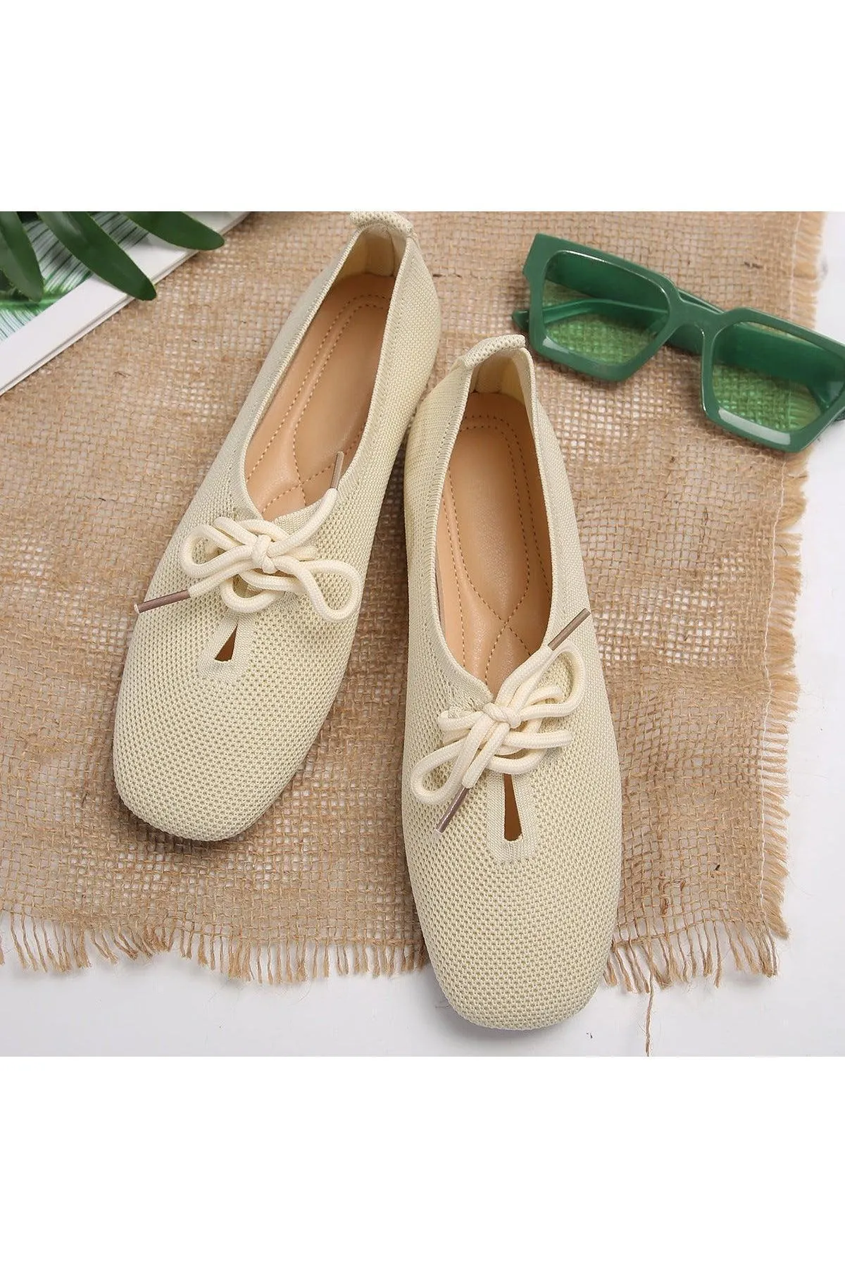 Casual Lace-up Mesh Flats Shoes Women