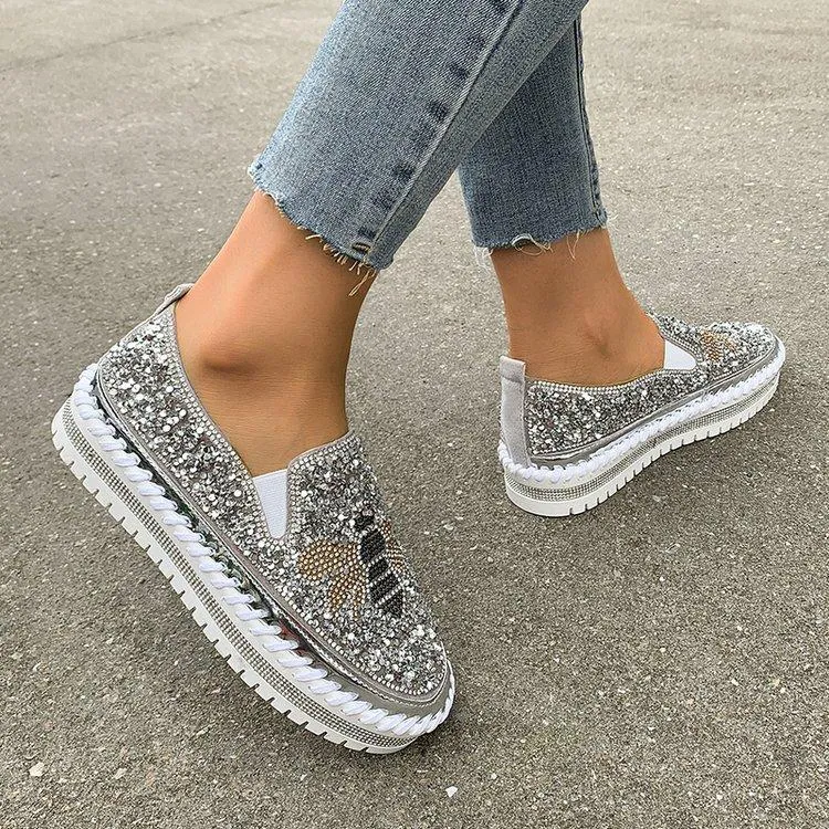 Chic Sequined Platform Shoes
