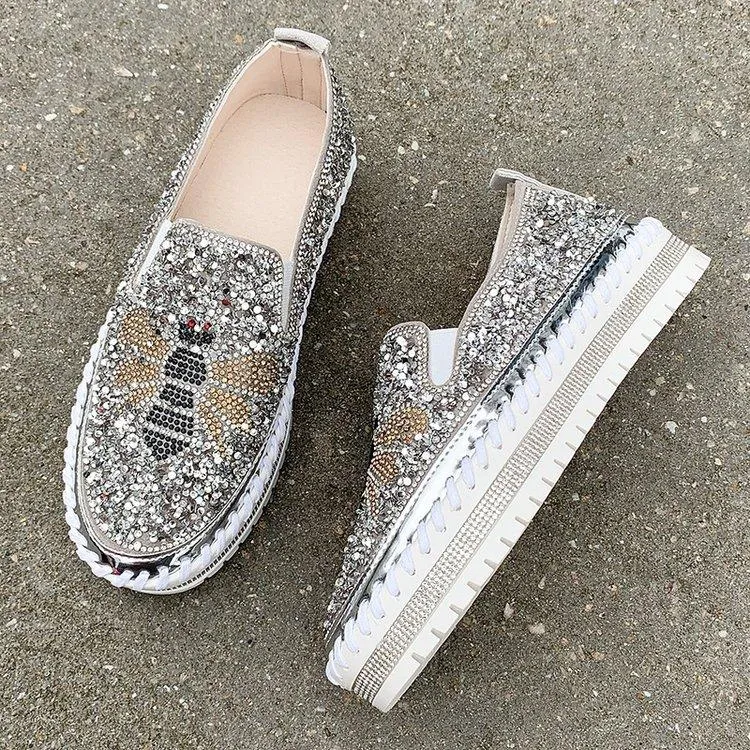 Chic Sequined Platform Shoes