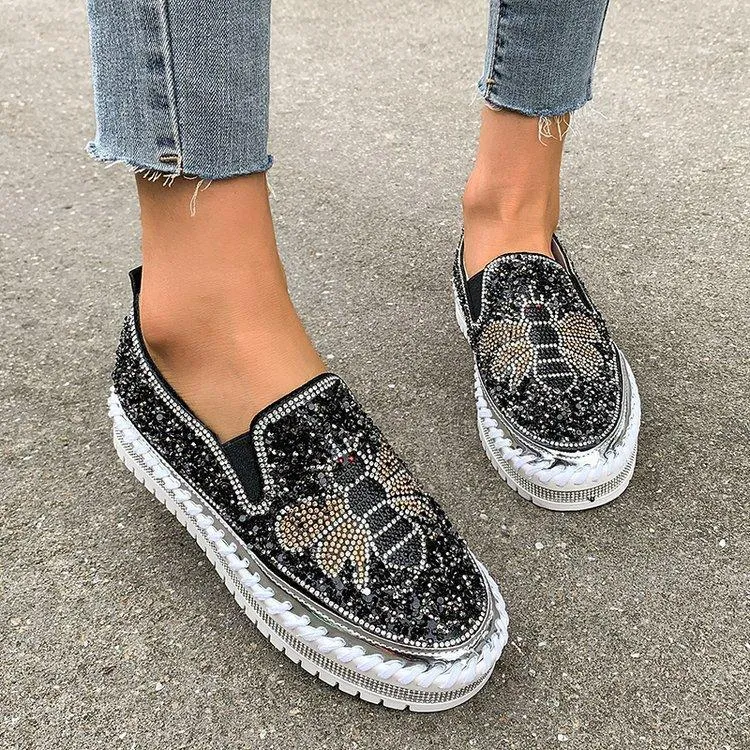 Chic Sequined Platform Shoes