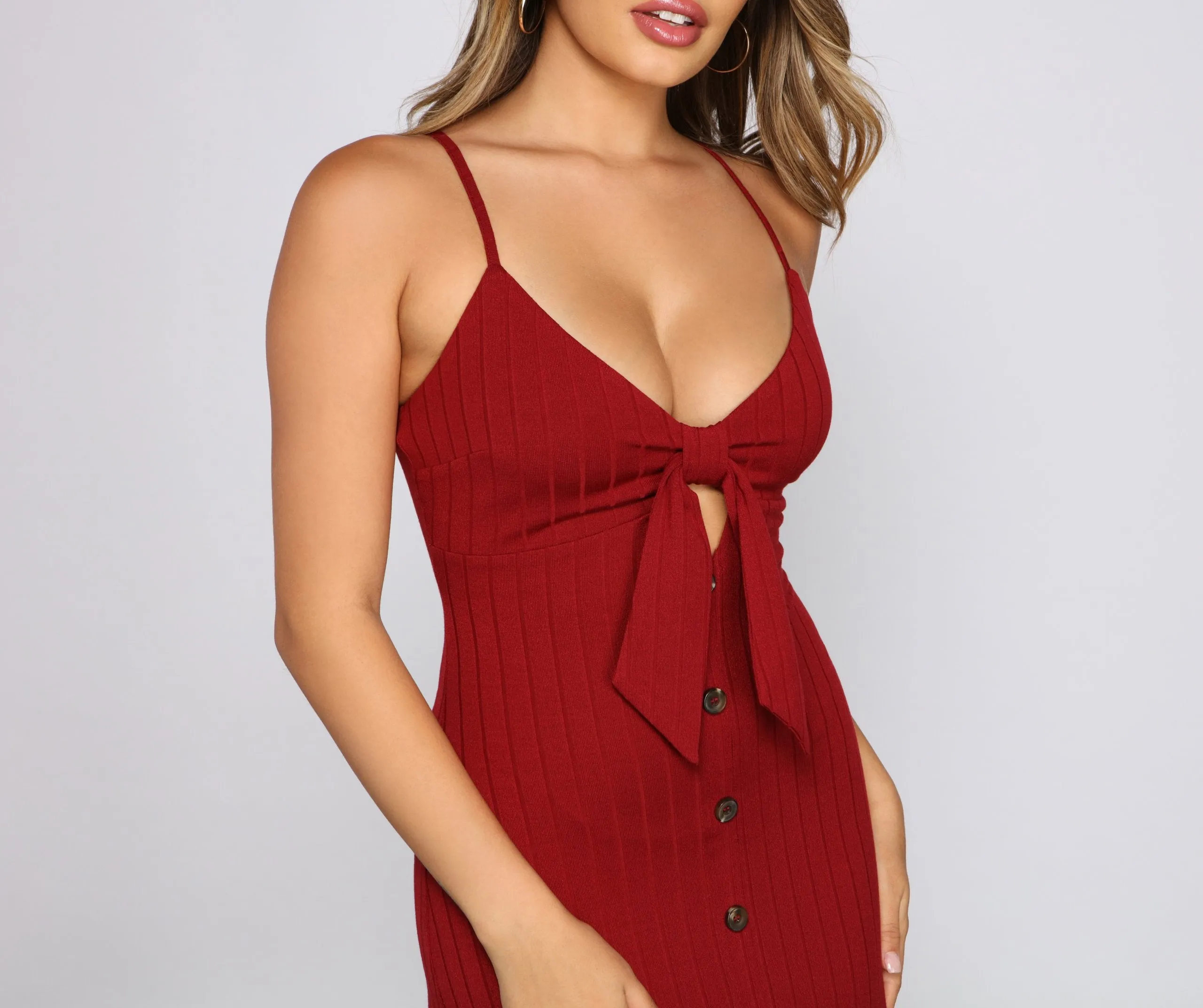 Effortless Style Stylish Tie-Front Maxi Dress