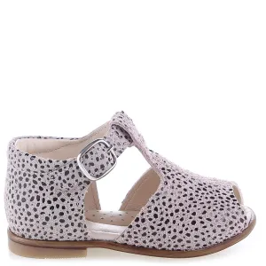 Emel Taupe/Black Dotted Peep Toe Sandal