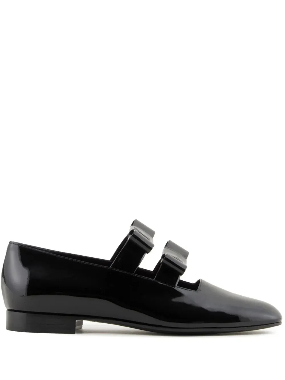 Giorgio Armani leather bow detailing loafers