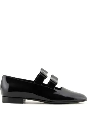 Giorgio Armani leather bow detailing loafers
