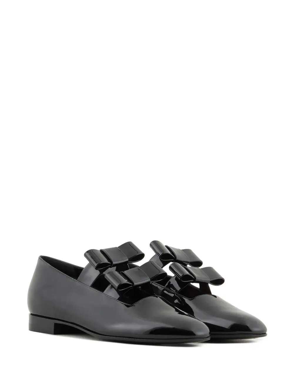Giorgio Armani leather bow detailing loafers