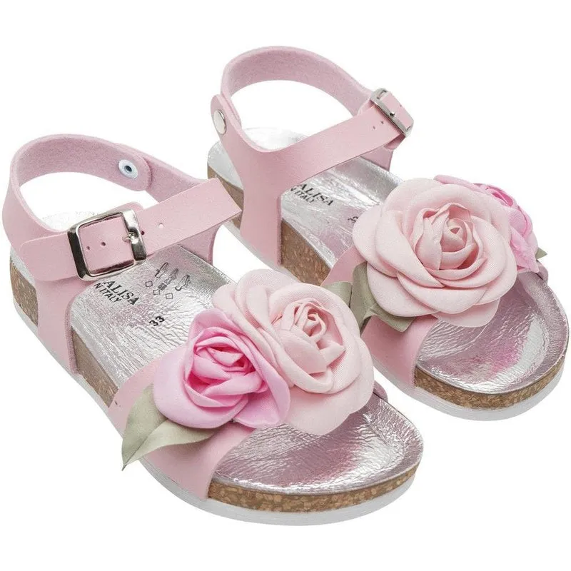 Girls Pink Rose Sandals