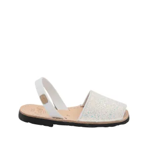 Glittery Leather Menorcan Sandal For Kids - Iker 1097R Stretch Glitter