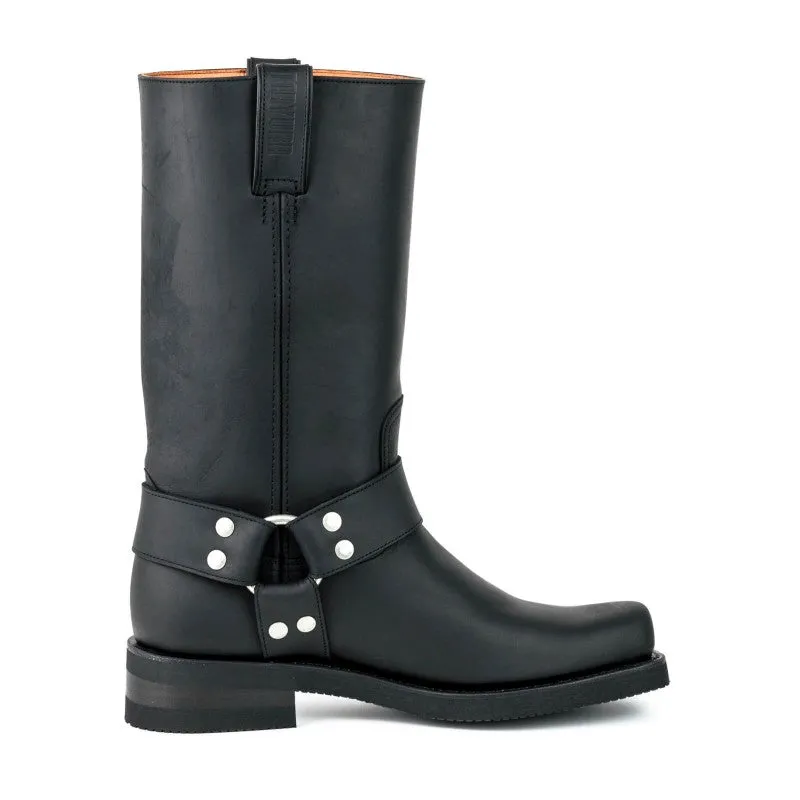 Handmade Black Leather Men's and Women's Biker Boots 1501-6
