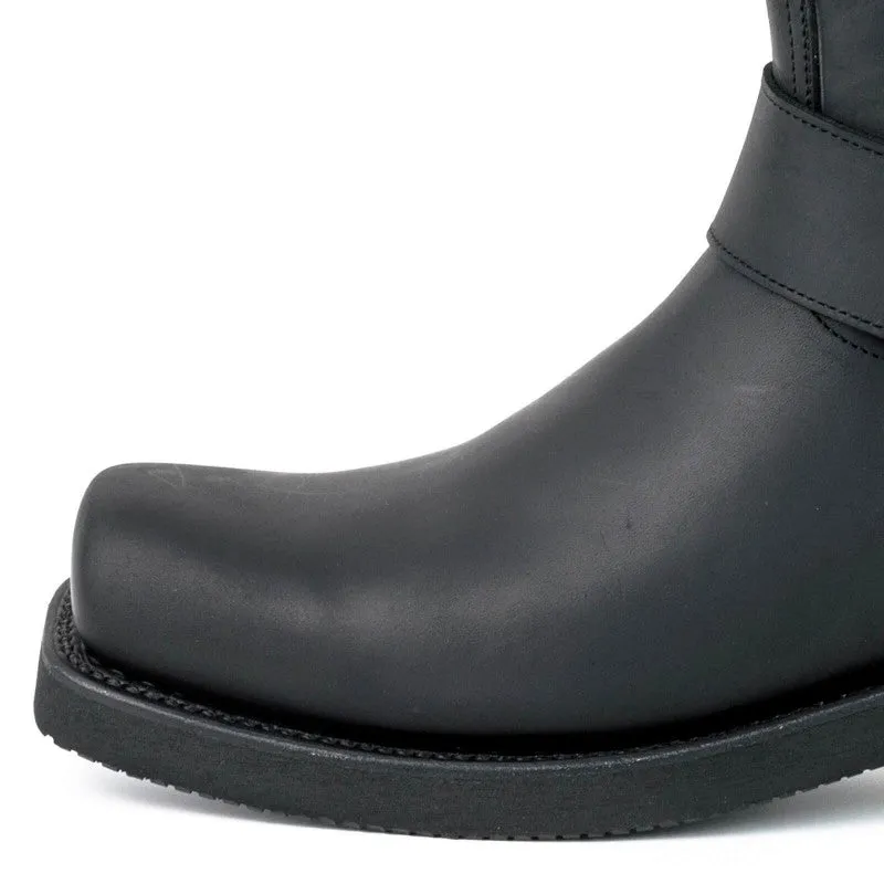 Handmade Black Leather Men's and Women's Biker Boots 1501-6