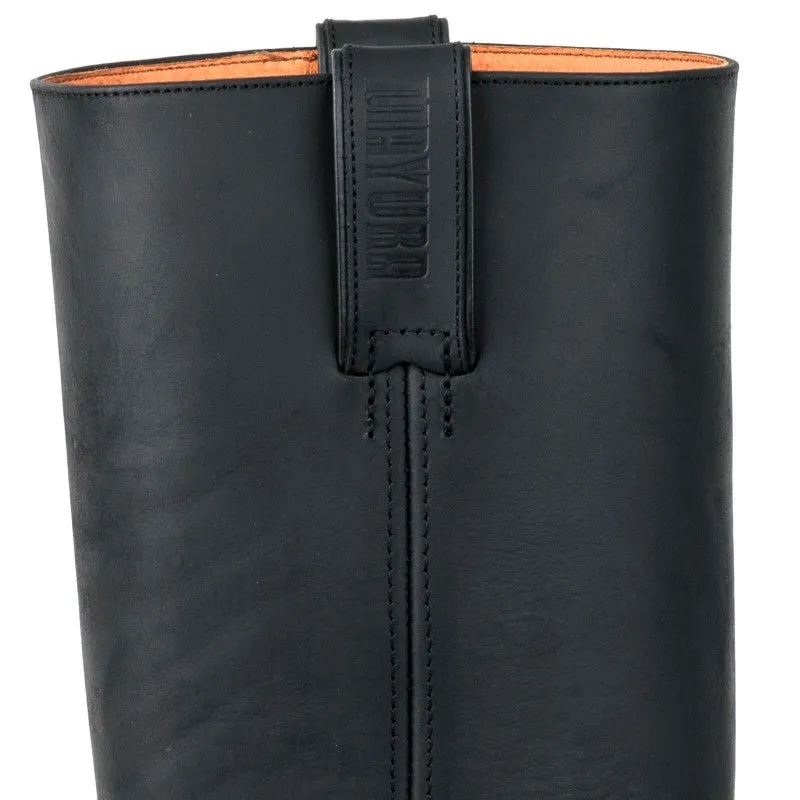 Handmade Black Leather Men's and Women's Biker Boots 1501-6