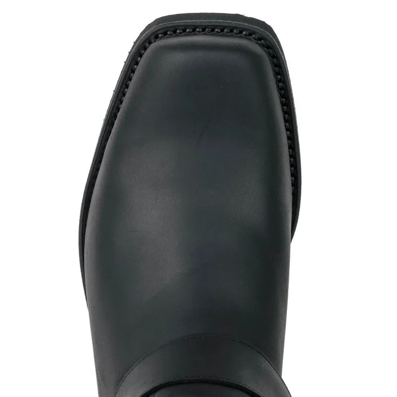 Handmade Black Leather Men's and Women's Biker Boots 1501-6