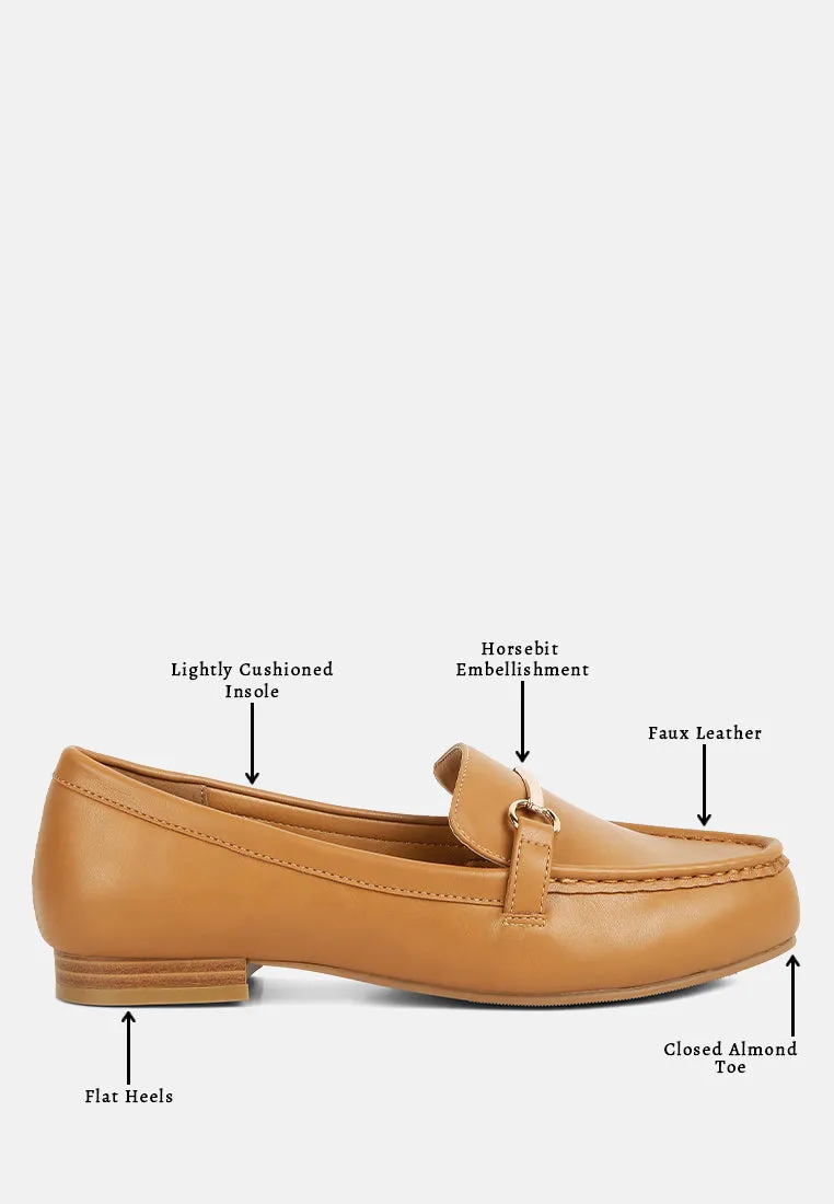 Horsebit Faux Leather Loafers