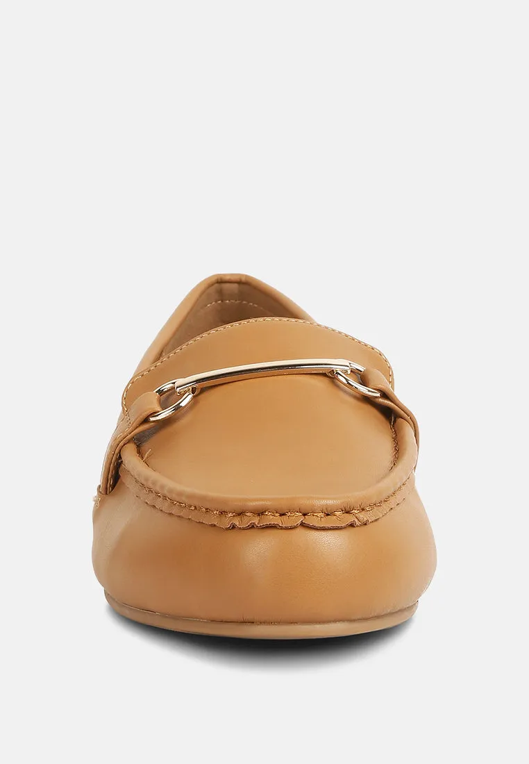 Horsebit Faux Leather Loafers