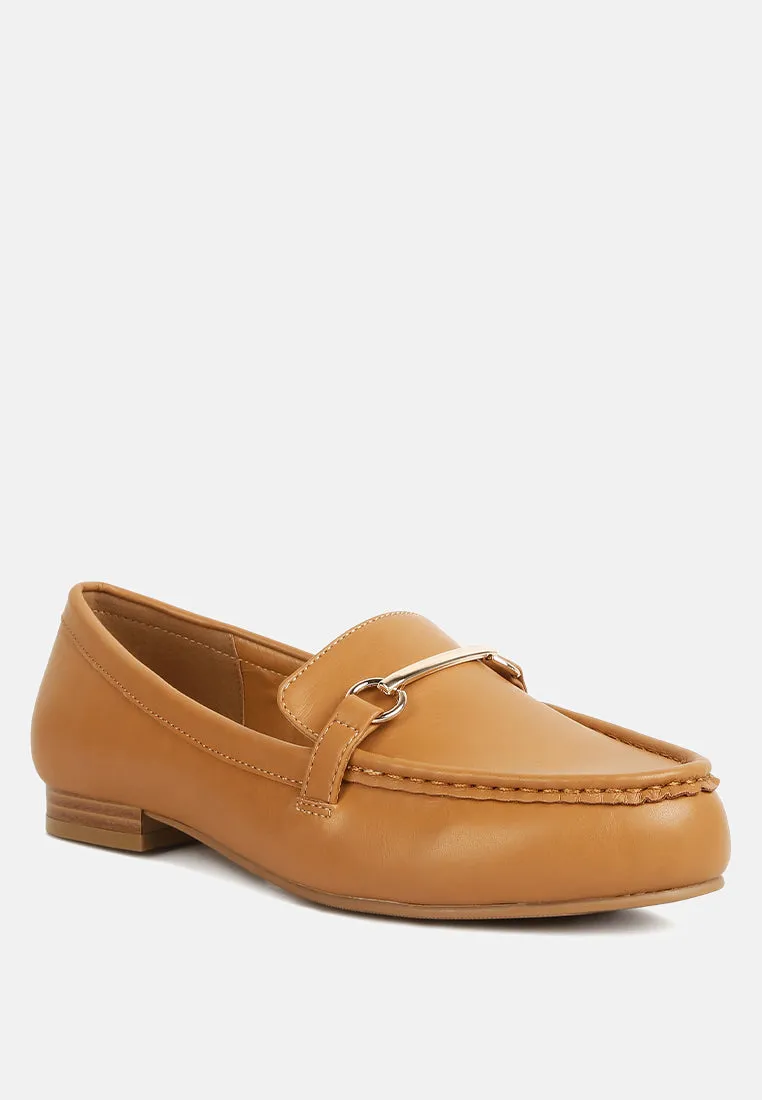 Horsebit Faux Leather Loafers