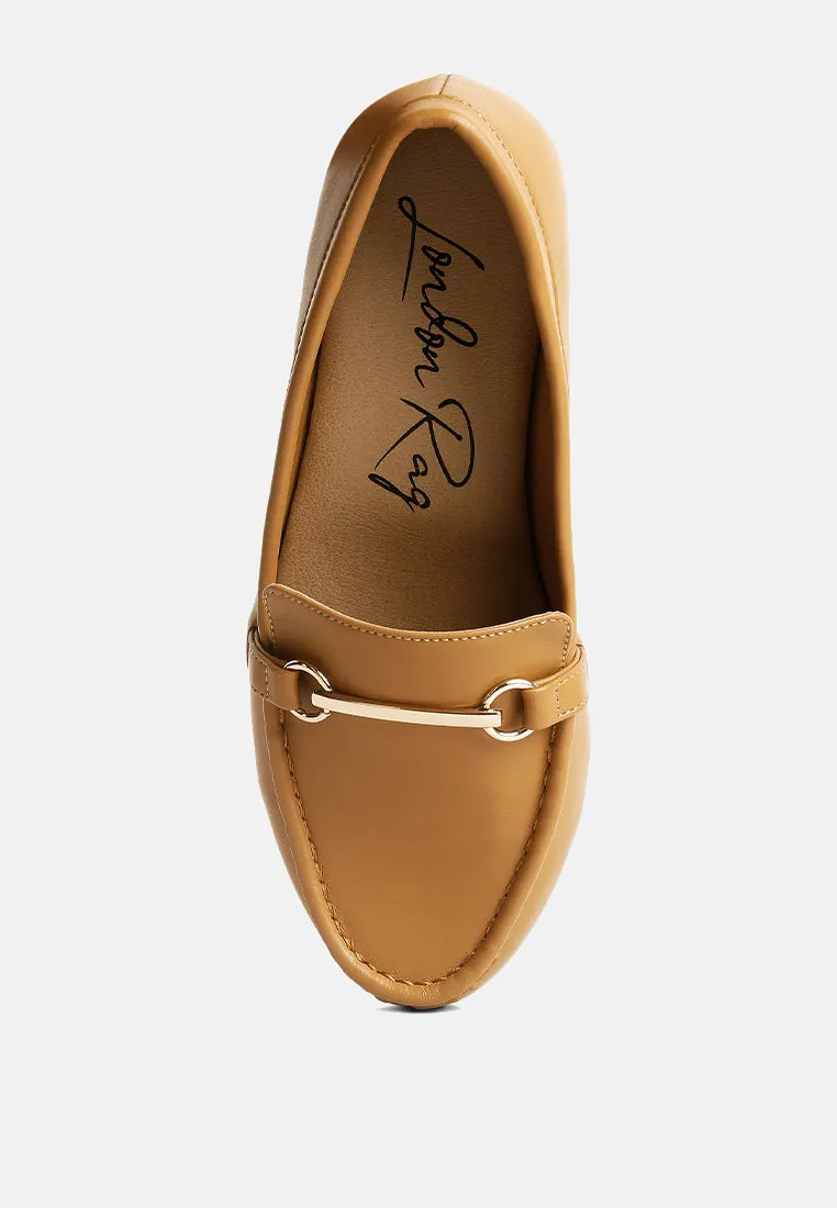 Horsebit Faux Leather Loafers