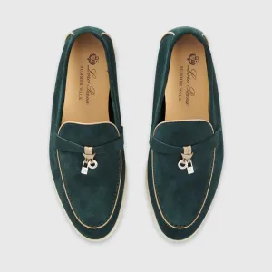 Loro Piana Summer Charms Walk Suede Emerald Noire