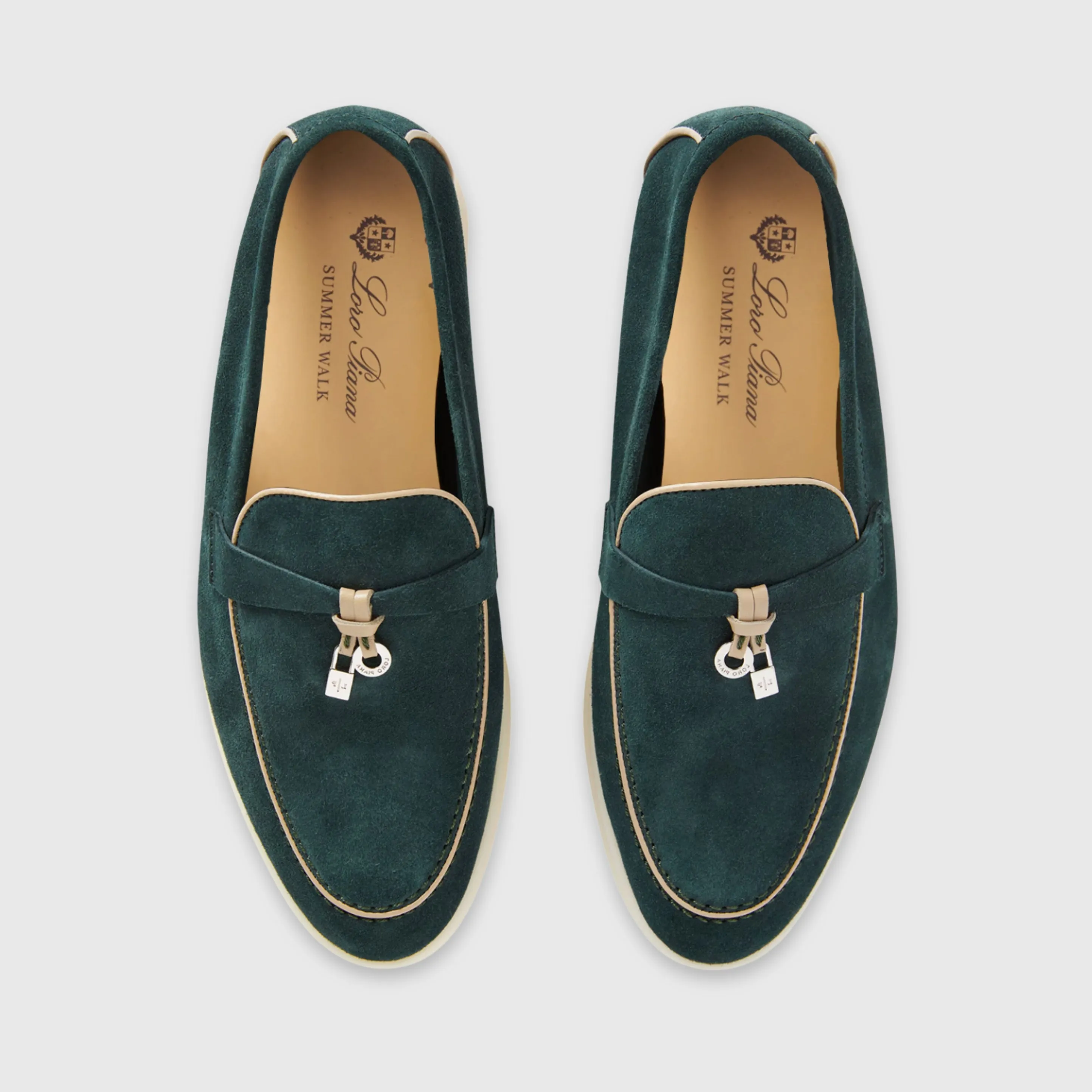 Loro Piana Summer Charms Walk Suede Emerald Noire
