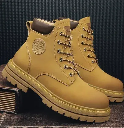 Men's British Style Short Leather Boots for Leisure