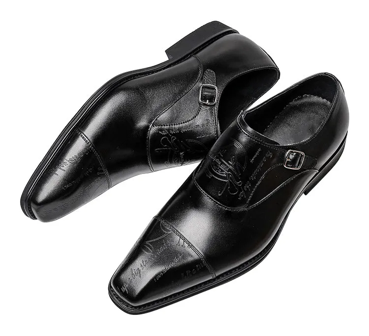 Men's Tuxedo Single Buckle Monk Strap Loafers