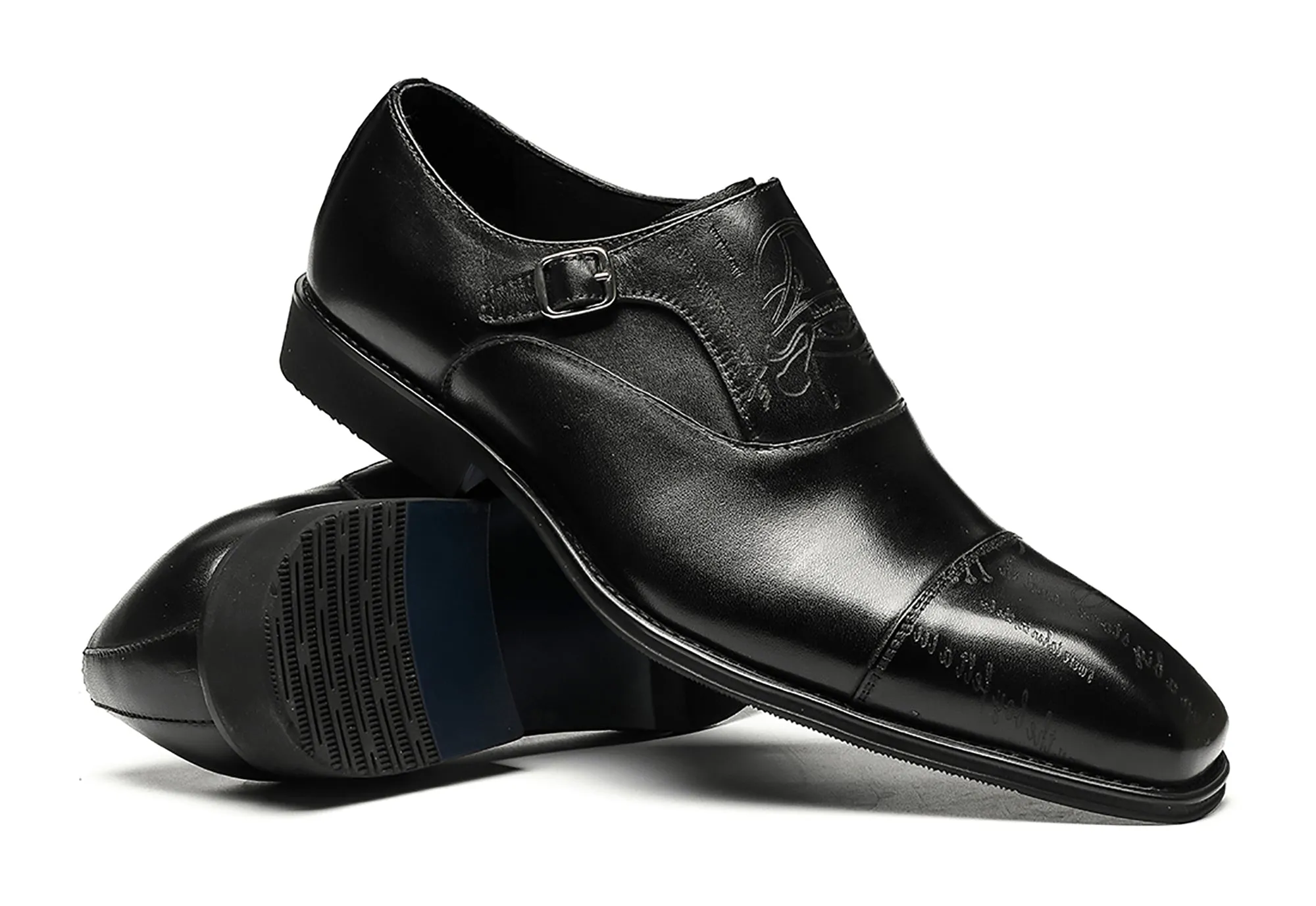 Men's Tuxedo Single Buckle Monk Strap Loafers