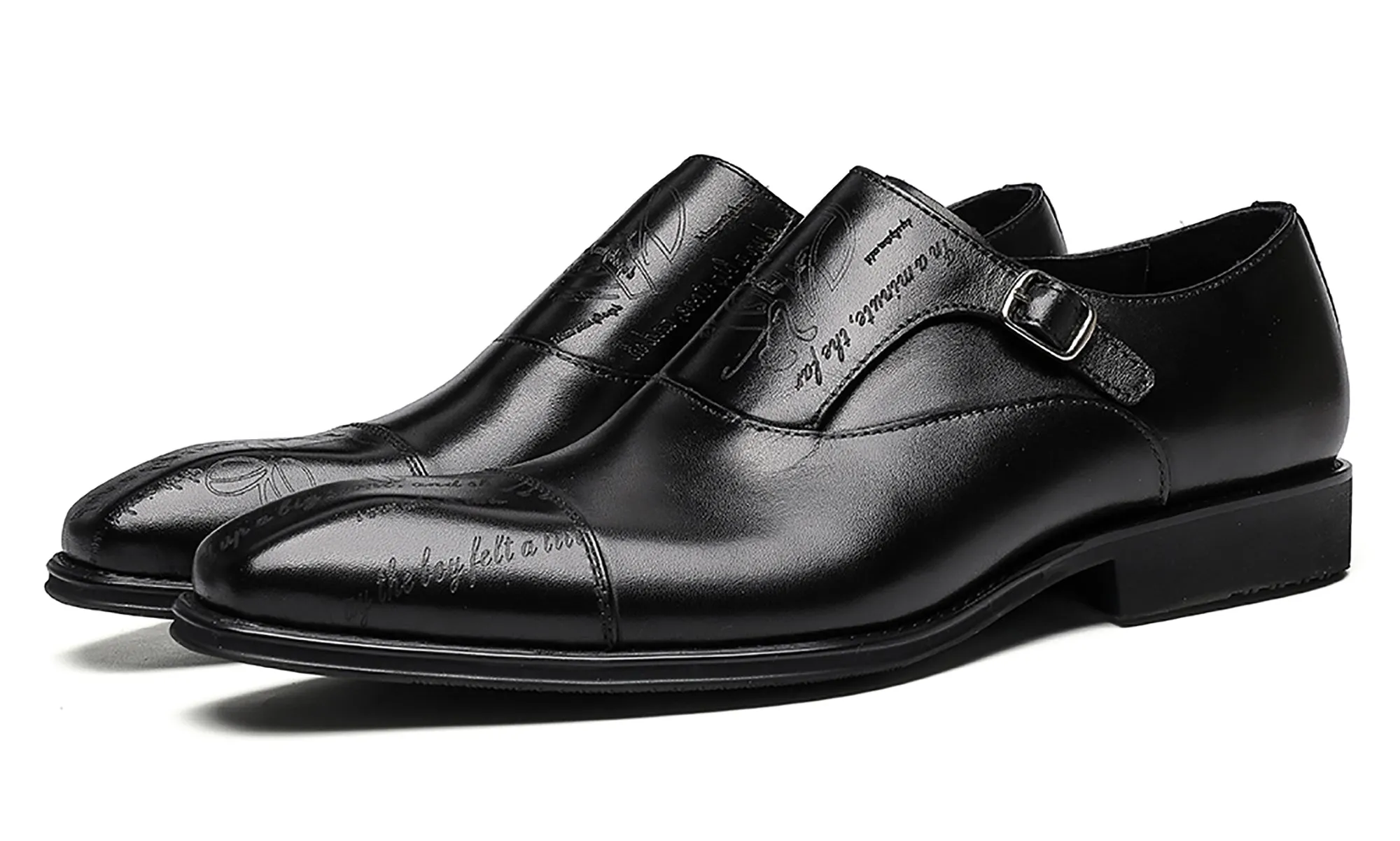 Men's Tuxedo Single Buckle Monk Strap Loafers