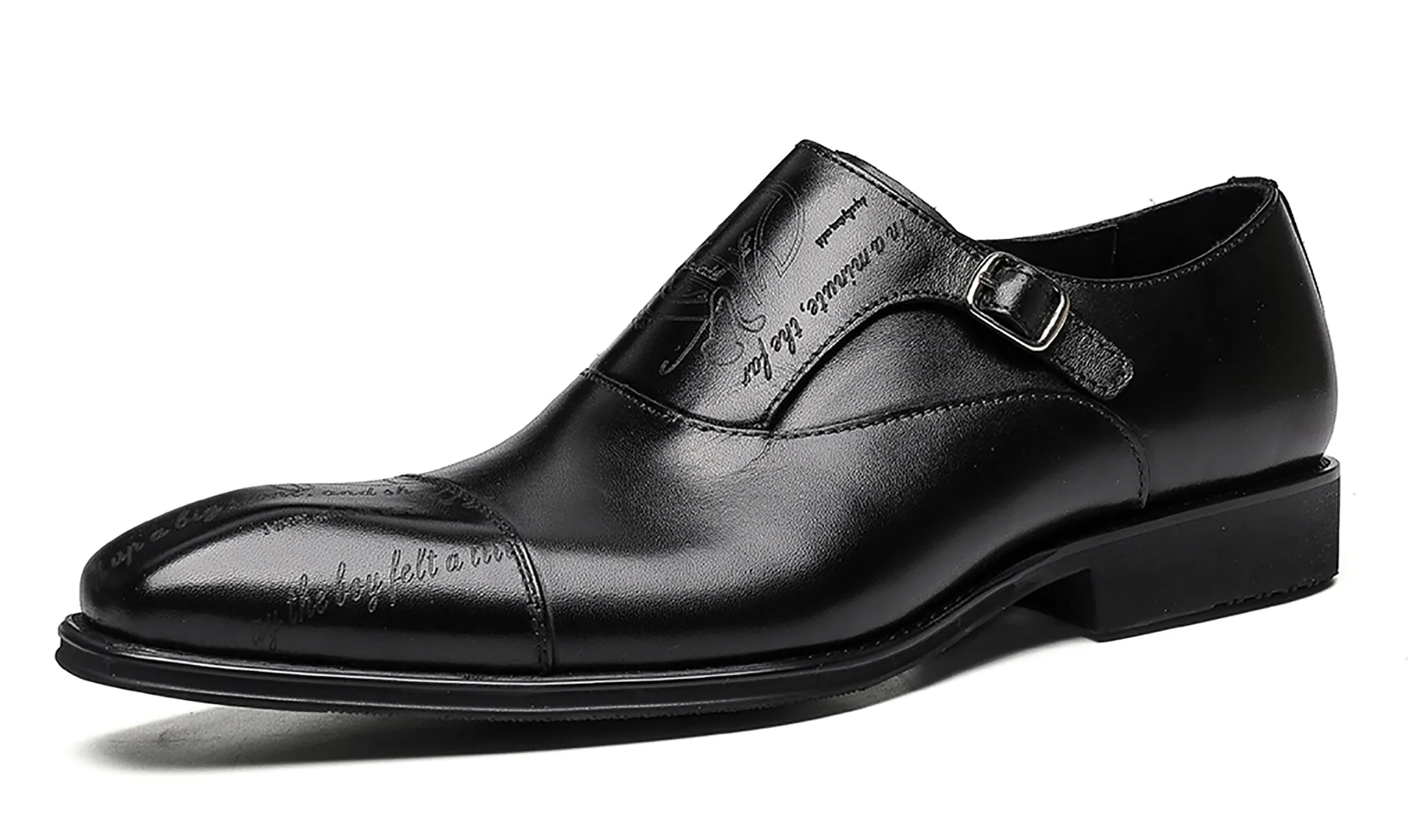 Men's Tuxedo Single Buckle Monk Strap Loafers