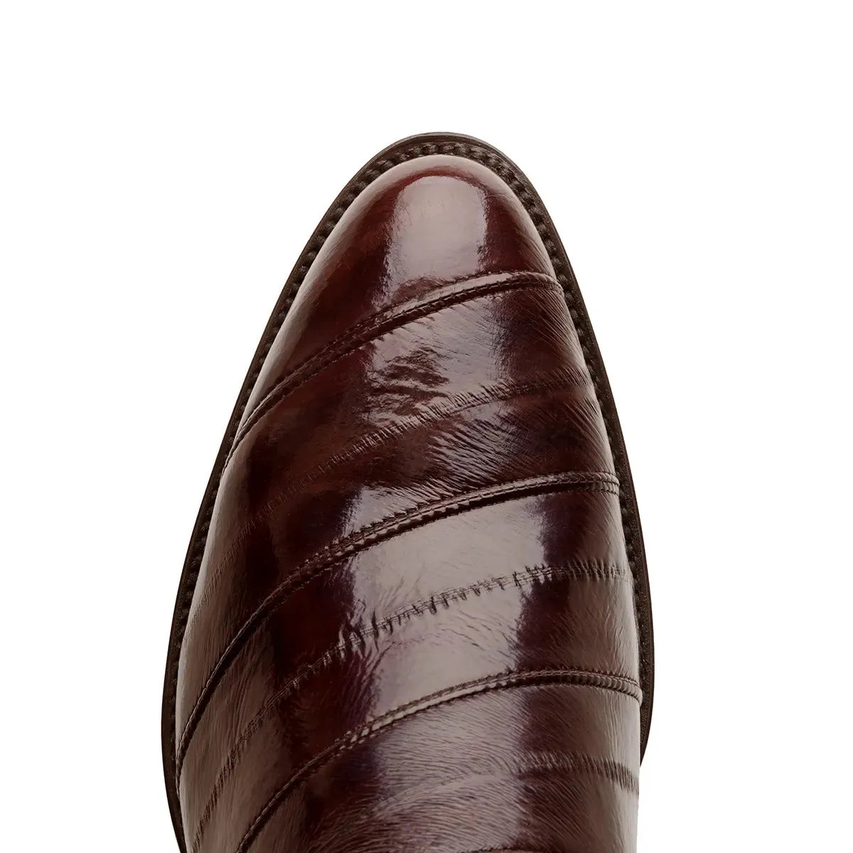 Patricio Eel Skin Classic Western Boots -Brown
