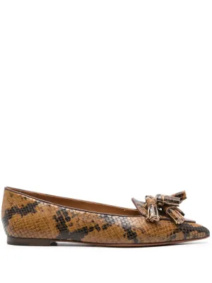 Polo Ralph Lauren Ashtyn python print leather loafers