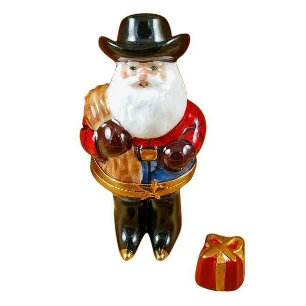 Santa Texas Cowboy with Removable Present