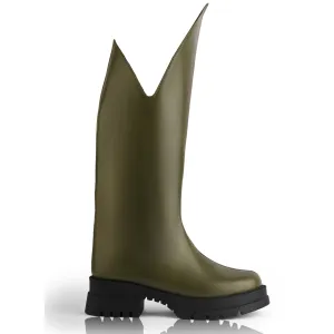 SOLIDA OLIVE BOOTS
