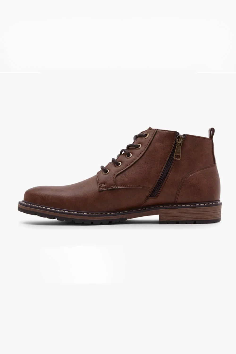 Steve Madden Trenton Lace Up Boots for Men in Brown | TRENTON-BROWN