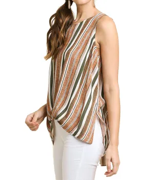 Striped Sleeveless Ladies' Top