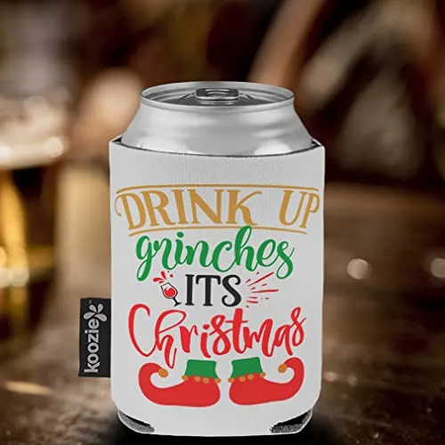 Style In Print Christmas Sleeves for Cans Drink Cooler Drink up Gr'''s Its Christmas Christmas Scuba Foam Party Beer Cover White Design Only, (0)