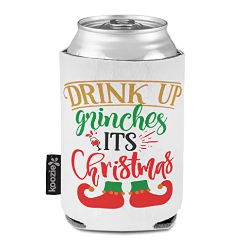 Style In Print Christmas Sleeves for Cans Drink Cooler Drink up Gr'''s Its Christmas Christmas Scuba Foam Party Beer Cover White Design Only, (0)