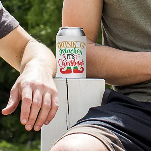 Style In Print Christmas Sleeves for Cans Drink Cooler Drink up Gr'''s Its Christmas Christmas Scuba Foam Party Beer Cover White Design Only, (0)