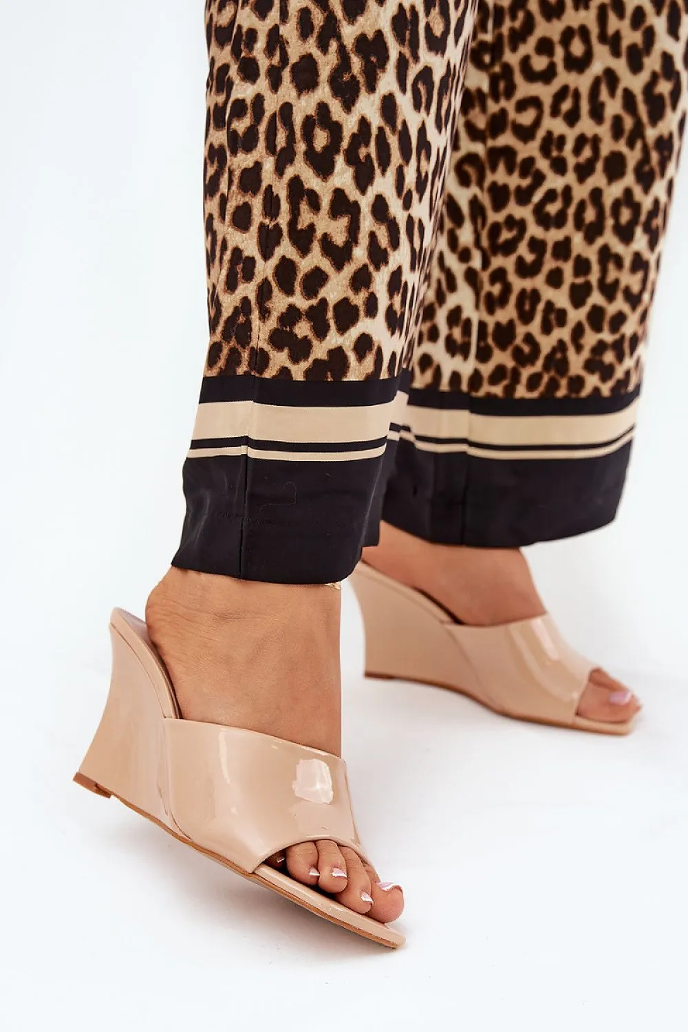 Stylish tapered wedge heel clogs