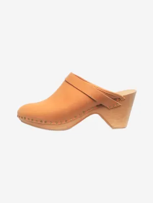 Tan leather clogs - size EU 40