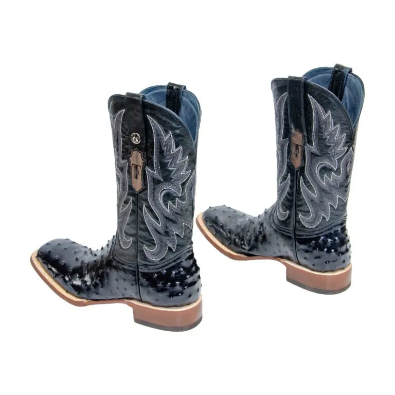TANNER MARK MEN’S Ostrich Black Print Western Boots