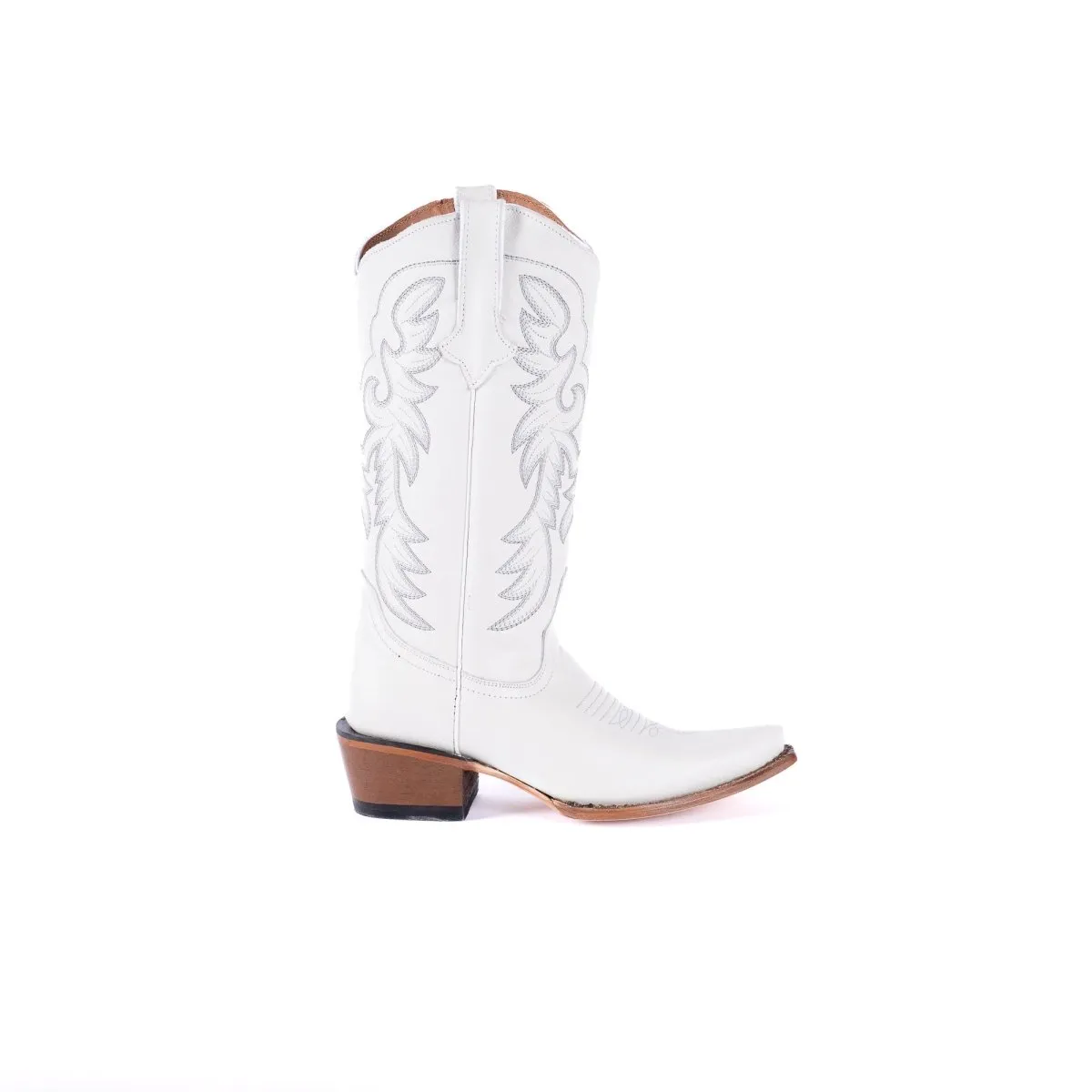 TANNER MARK WOMEN’S Classic White Calf Cowgirl Boots Snip toe