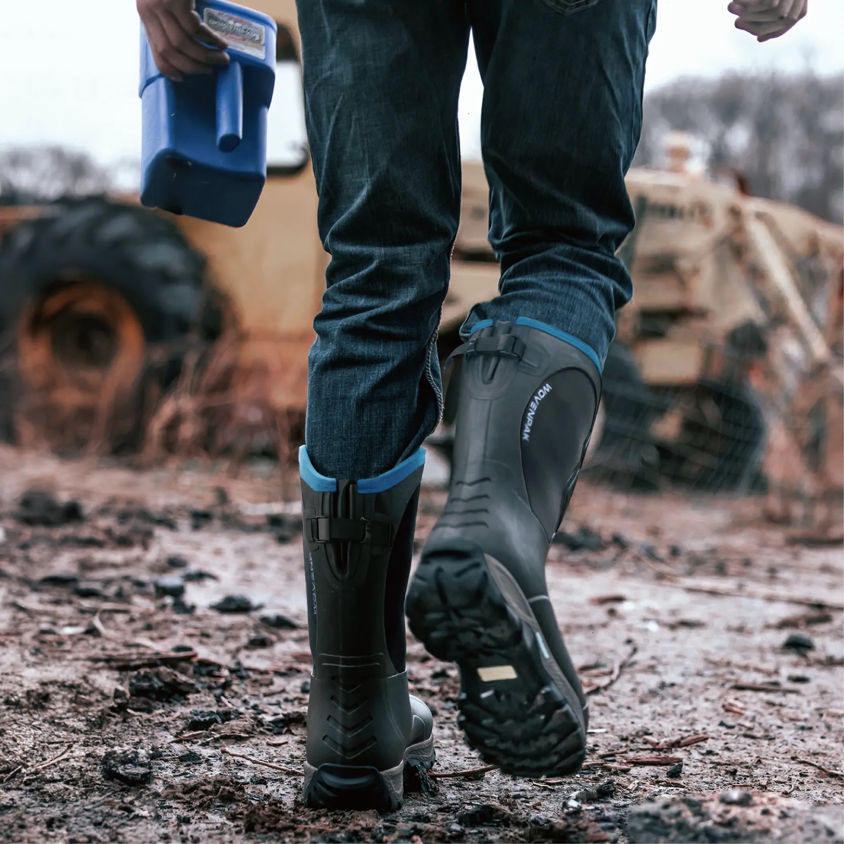 Waterproof Hiking Boots for Men - WOVENPAK Rubber Hunting Boots