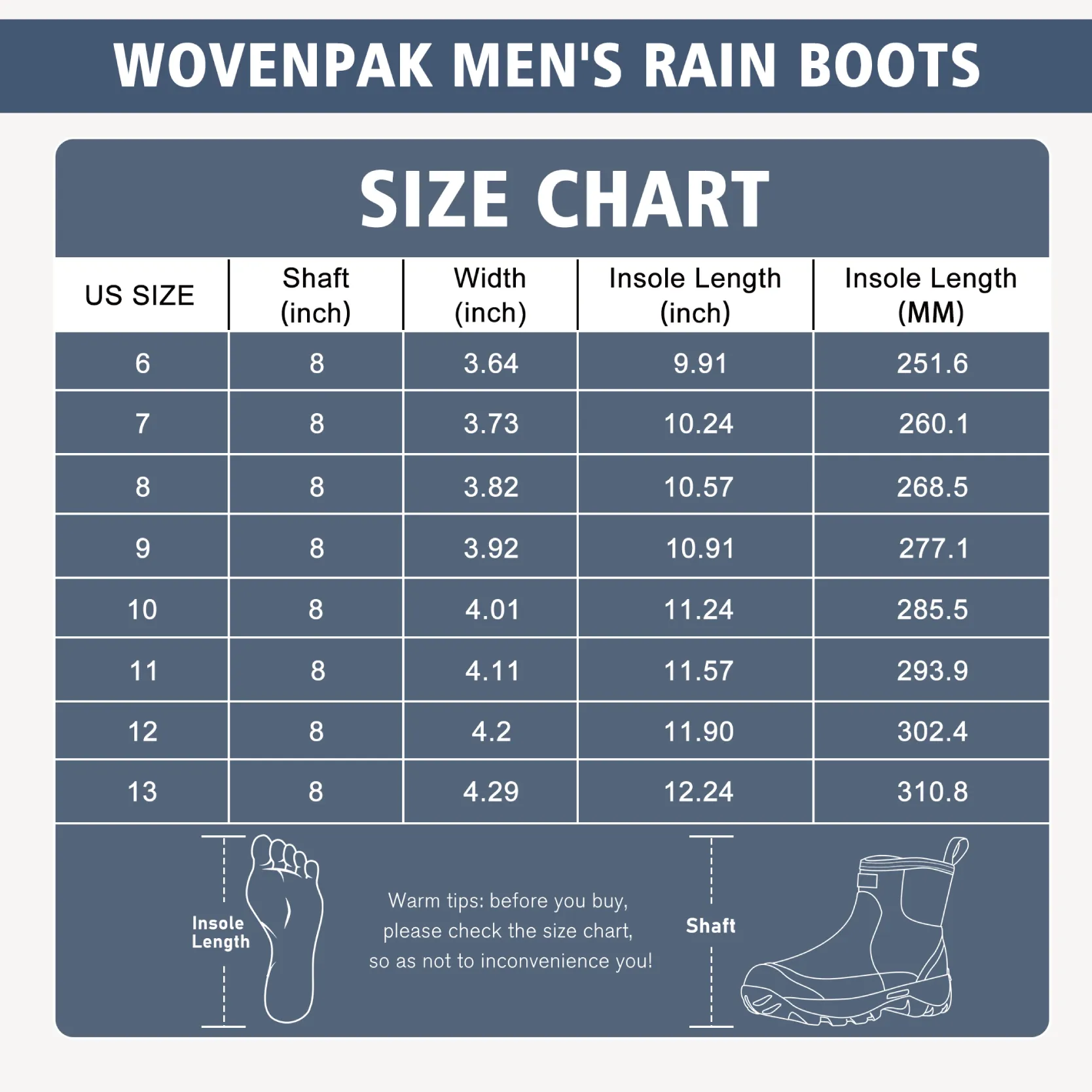 Waterproof Rubber Boots for Men