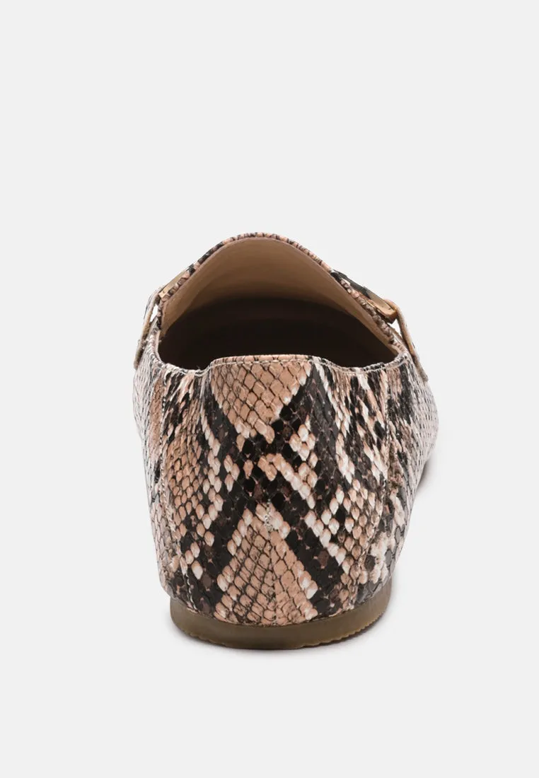 Wibele Croc Textured Metal Show Detail Loafers By Ruw