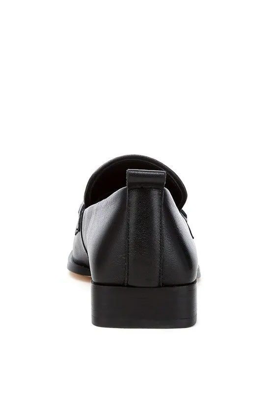 Wynter Leather Braided Loafers - Genuine Leather, Square Toe
