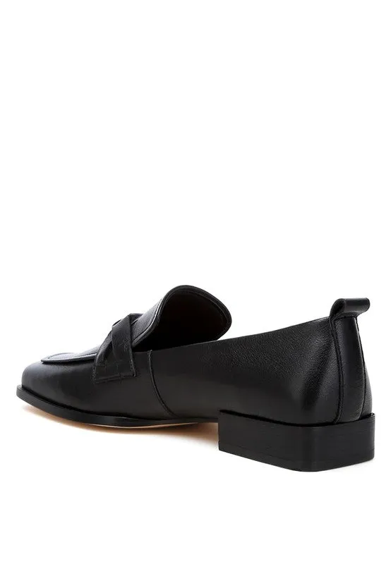 Wynter Leather Braided Loafers - Genuine Leather, Square Toe