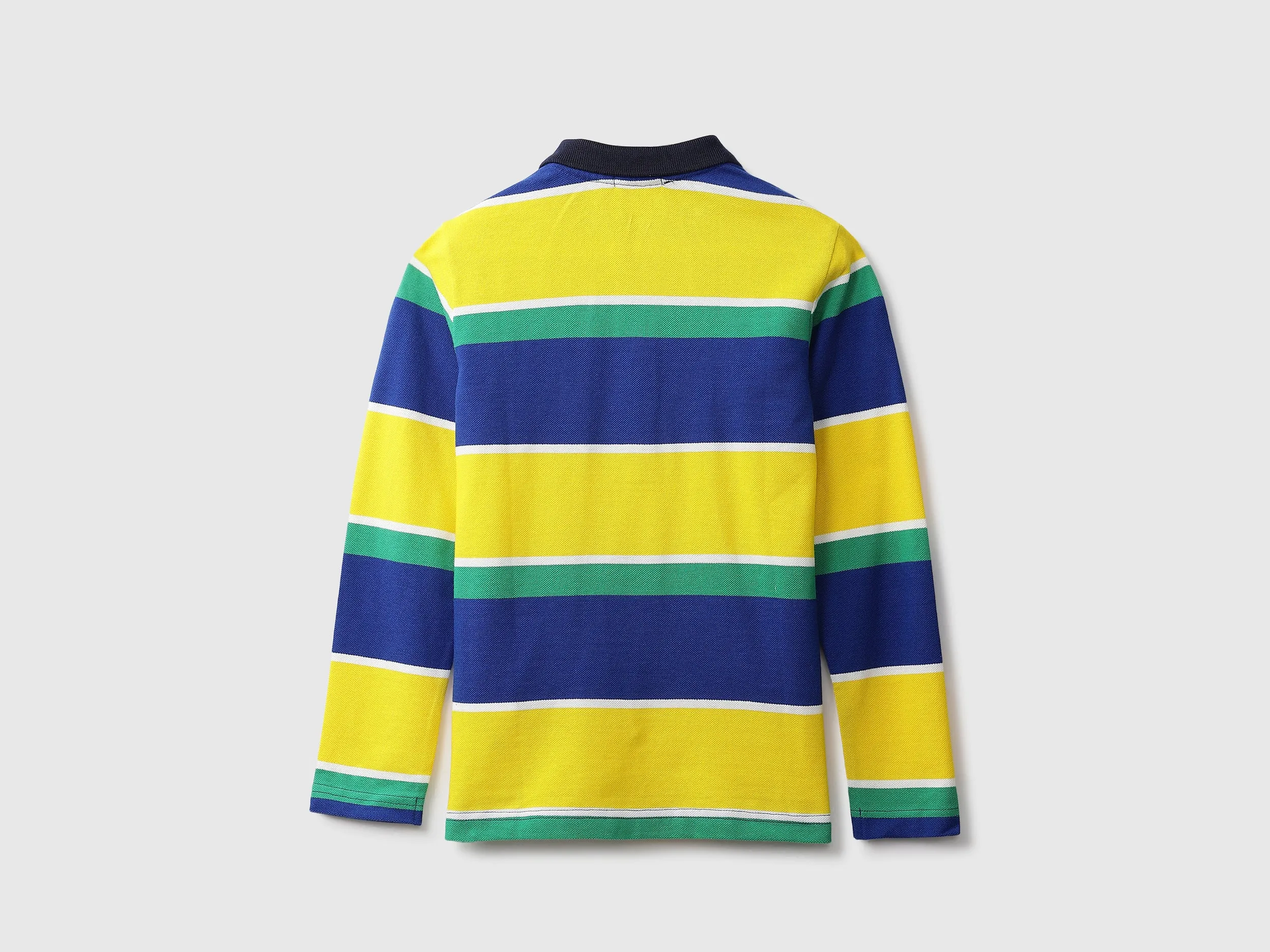 Yellow And Green Striped Polo T-Shirt